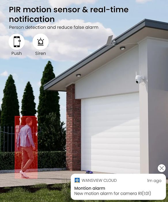 Zewnętrzna kamera monitorująca GALAYOU z baterią słoneczną – Kamera 2K