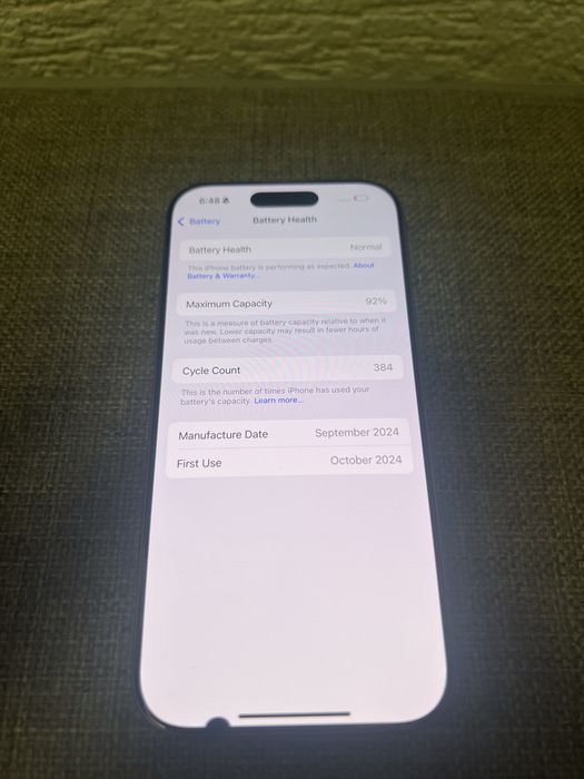 Iphone 16 pro 128gb, 92% bateria