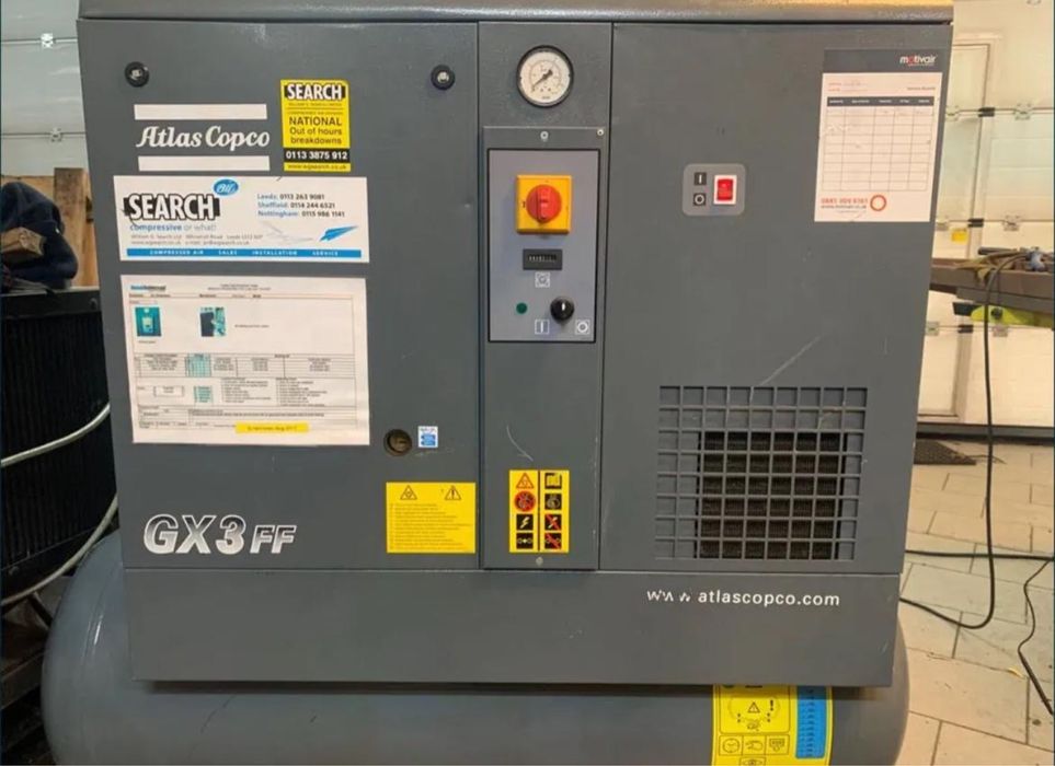 kompresor sprężarka śrubowa z agregatem ziębniczym atlas copco GX3FF
