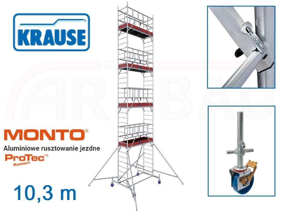 Rusztowanie Aluminiowe Jezdne Krause wys. 10 m OKAZJA OKAZJA OKAZJA