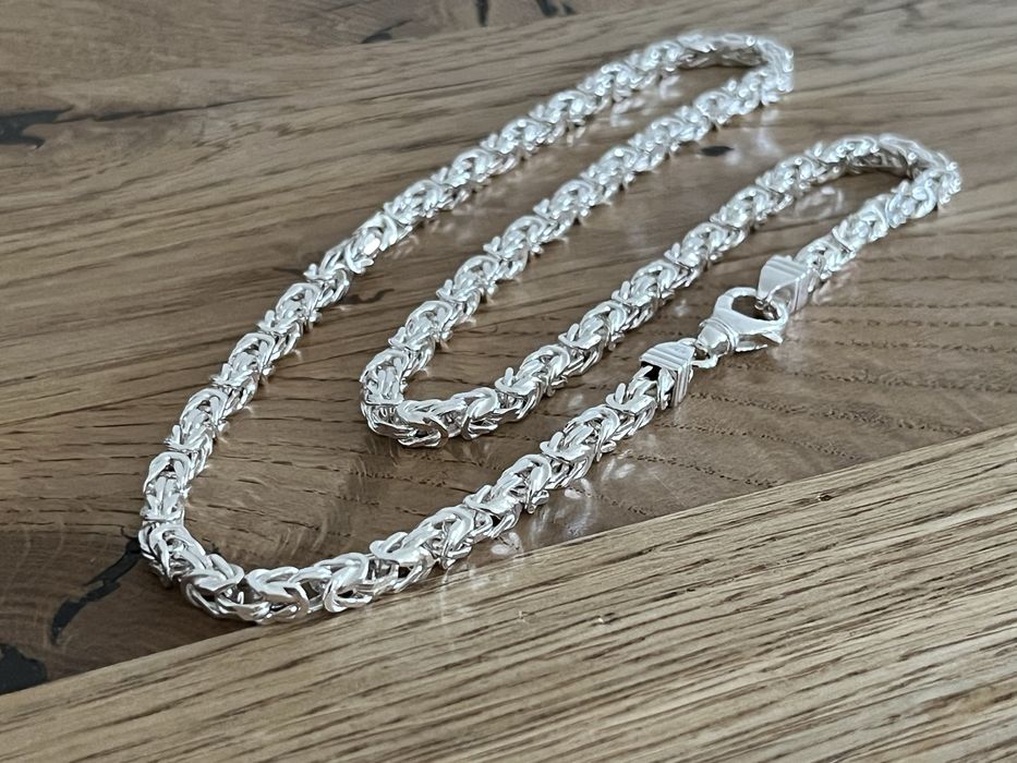 Srebrny męski łańcuszek Splot Królewski 60 cm 51 g