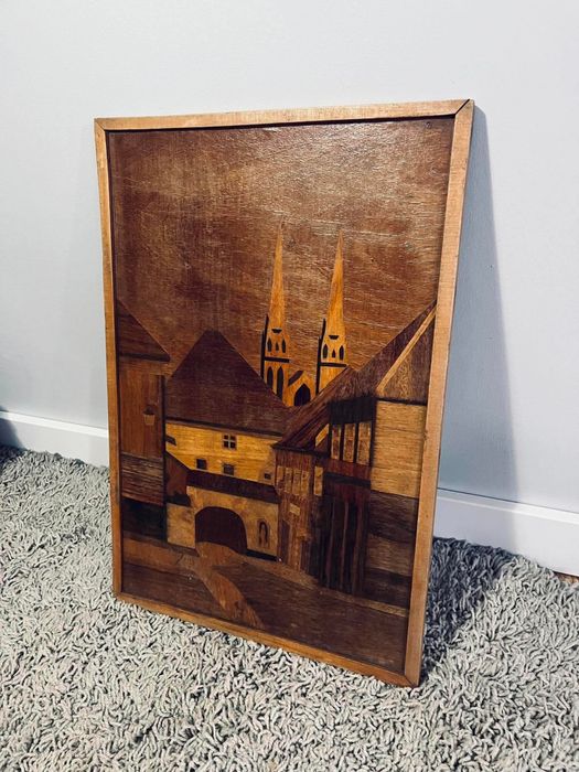 Piękny stary obraz obrazek w ramie dekoracja