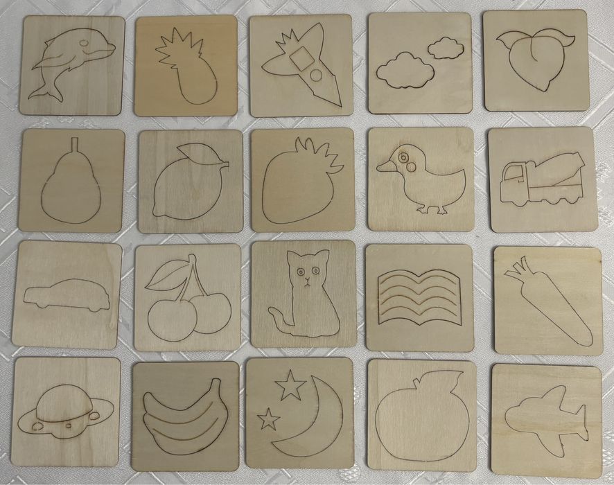 Szablony drewniane do rysowania dla dzieci 20 sztuk