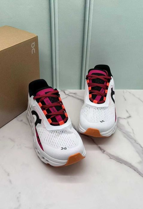 Buty do biegania On Cloudmonster dla kobiet, białe i czerwone r.39