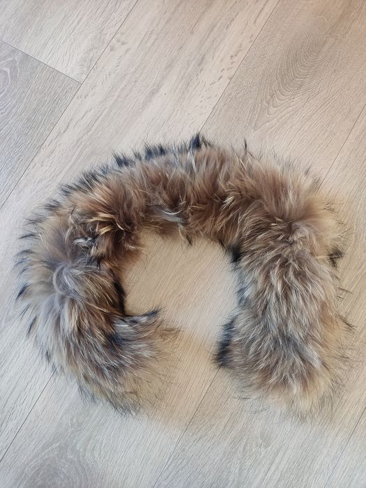 Dopinka do kaptura futerko szal jenot 73 cm gęste grube