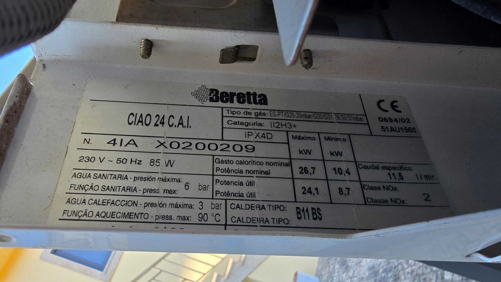 esquentador avariado para peças beretta ciao 24 cai