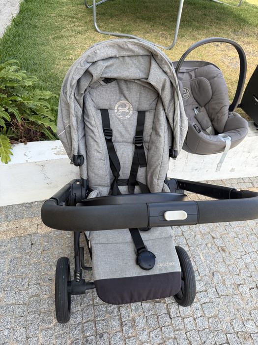 Conjunto Cybex – Cloud Z i-Size + Base Isofix + Carrinho Balios S + Capa Anticalor