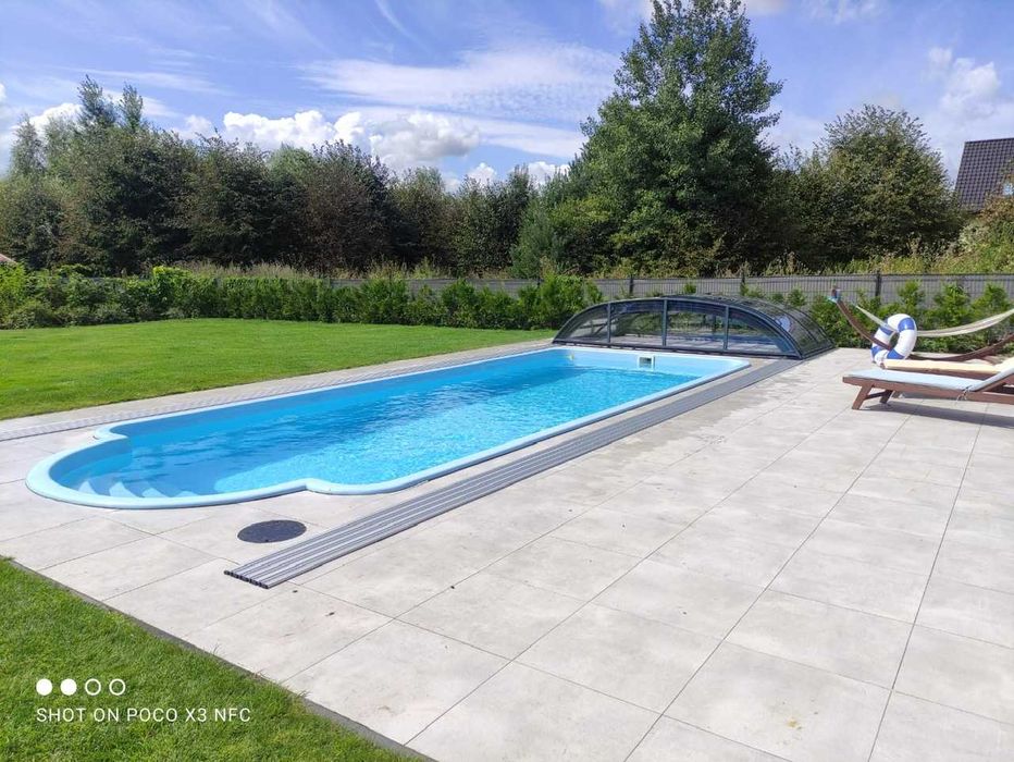 Basen ogrodowy basen poliestrowy model rzymski oświetlenie LED 820x320