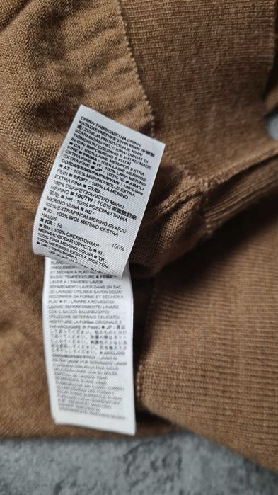 Karmelowy brązowy sweter GAP sweterek 100% Merino Wełna. Rozmiar M