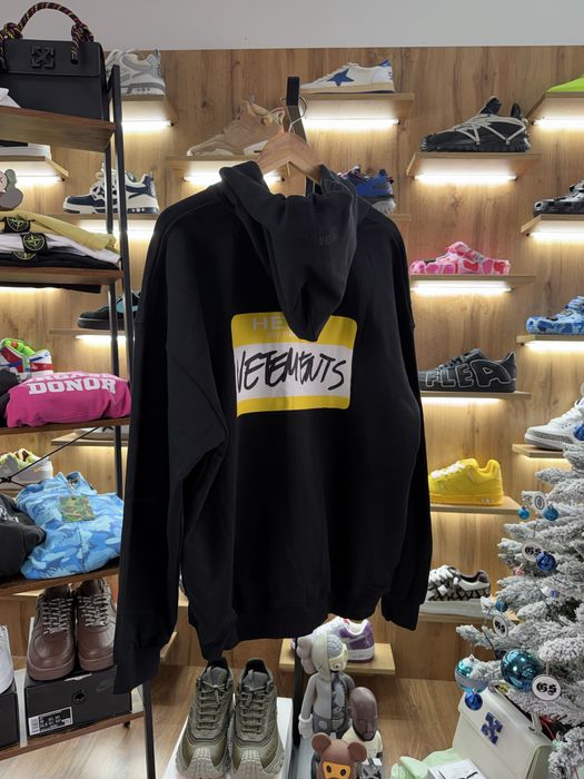 Зіп Худі VETEMENTS “My Name Is” Black/Yellow