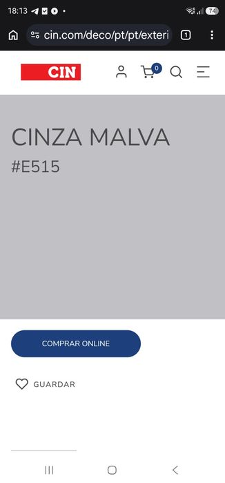 Tinta Cin para interiores Cinza Malva