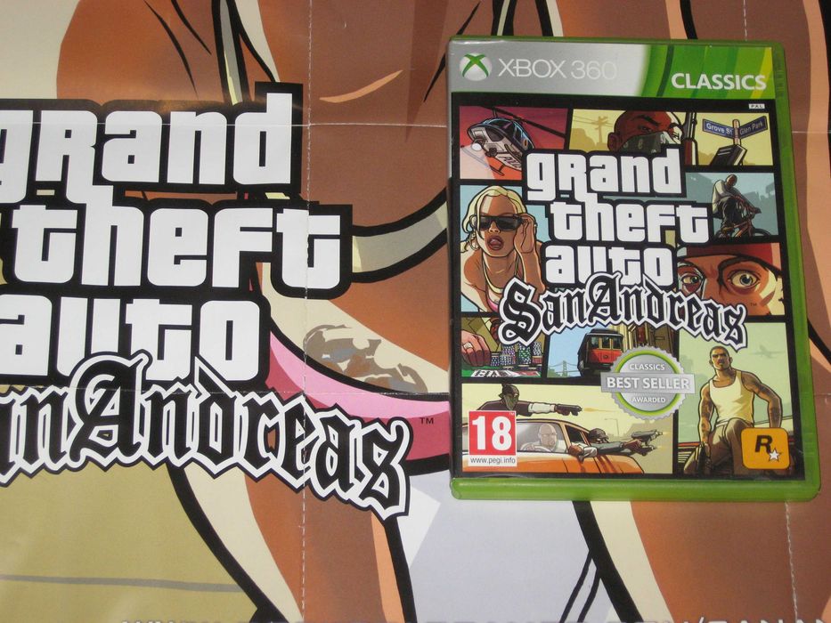 Grand Theft Auto GTA San Andreas + MAPA! Xbox360! BDB!