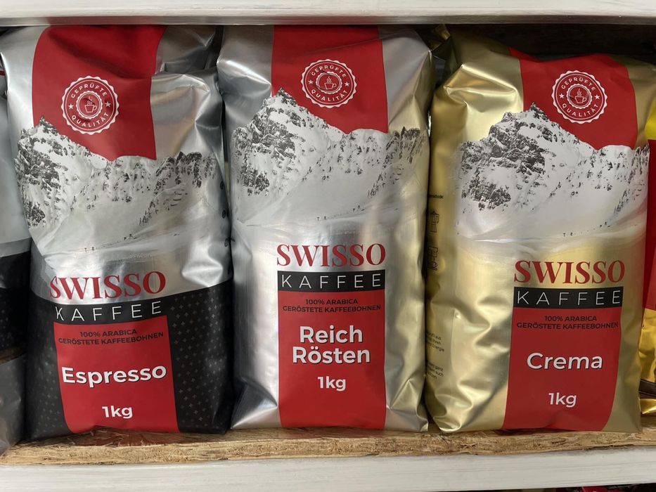 Кофе в зернах Swisso Kaffee 1 kg в ассорт / Кава в зернах Swisso Kaffe