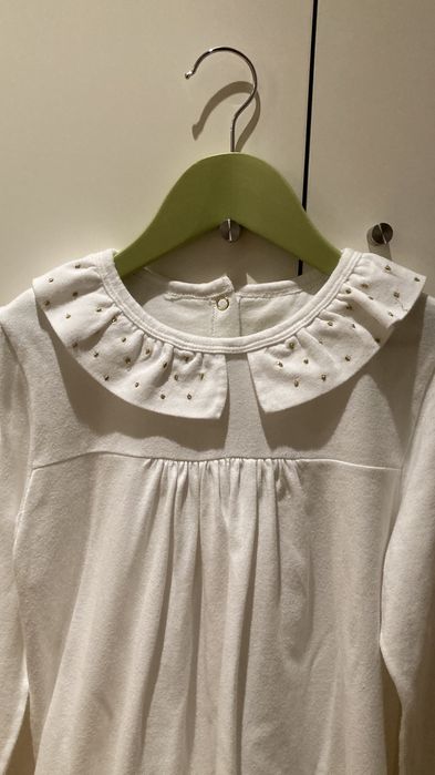 Túnica Petit Bateau de menina, branca