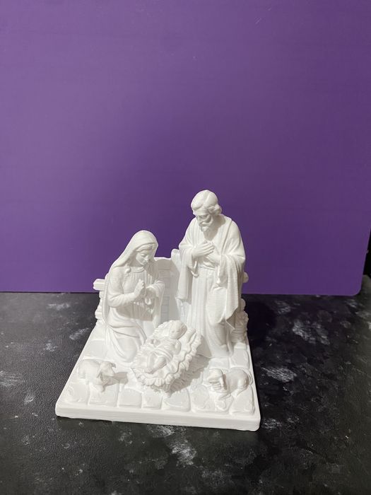 Presépio Sagrada Família branco com ovelhas — impressão 3D