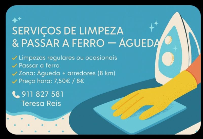 Serviços de Limpeza e Passar a Ferro – Zona de Águeda