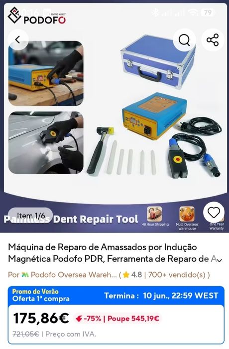 VENDE-SE – Máquina de Reparação de Amolgadelas