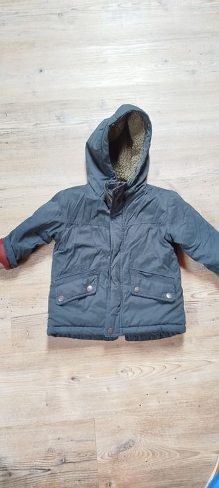 Zielona zimowa kurtka chłopięca 92 cm Zara