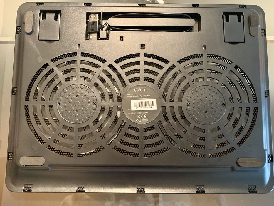 Base Notebook Cooling Pad Ewent até 17” com duas ventoinhas c/o Nova