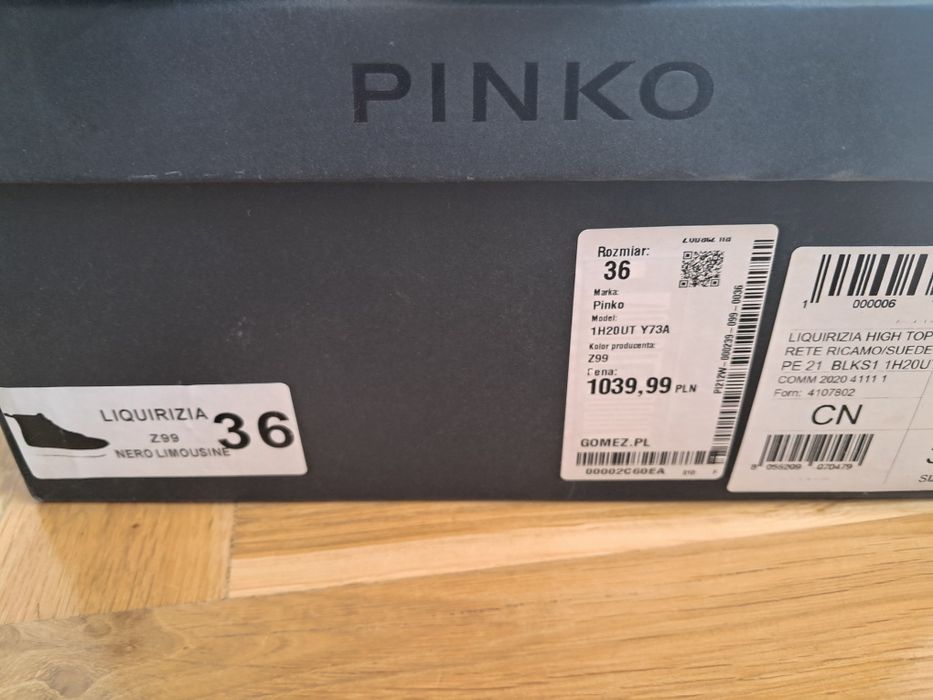 Trampki Pinko Liqurizia czarne 36