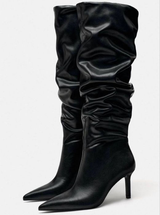 Сапоги кожа Zara