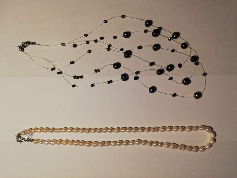 Украшения из жемчуга натурального (белый и черный)