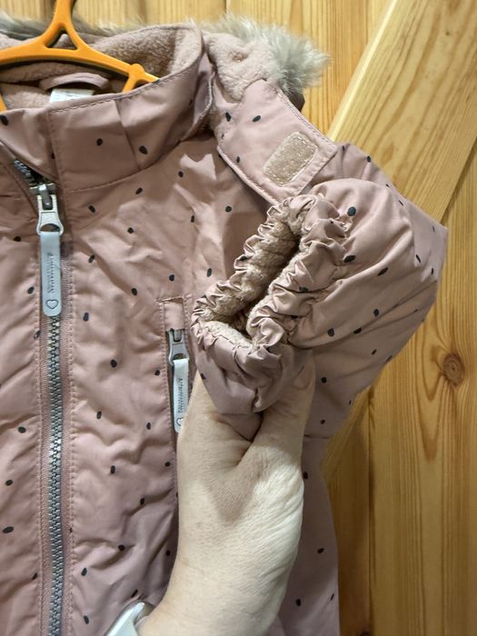 Kombinezon h&m pudrowy roz w kropki 80