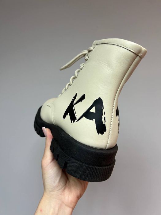 MEGA SALE -40% Женские ботинки KARL LAGERLFELD бежевые черевики хутро