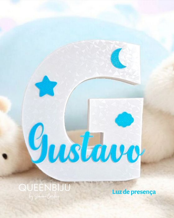 Luz de presença Personalizável letra e nome
