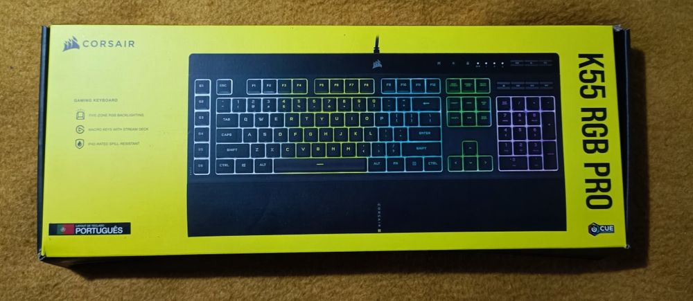 Corsair K55 RGB PRO Teclado Gaming Retroiluminado Preto (novo)