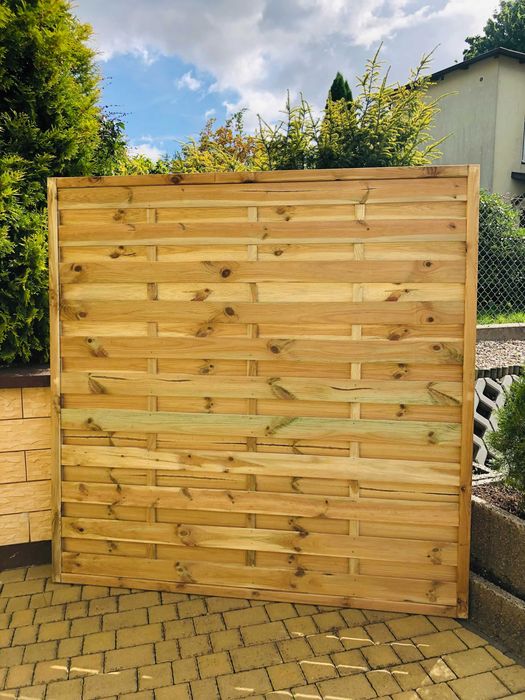 Pergola Płot Drewniany Ogrodowy Lamelowy Ryflowany Skręcany Solidny