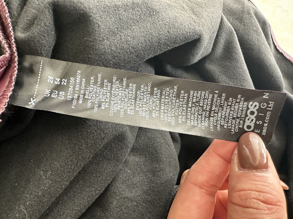 Sukienka z eko skóry ASOS rozmiar 54 wesele ślub Andrzejki