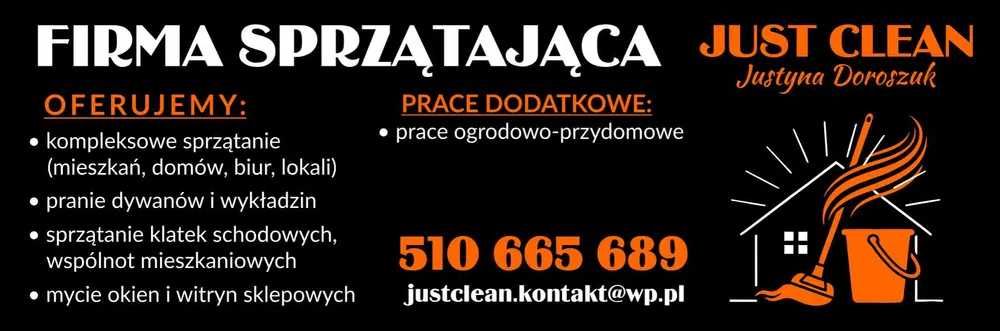 Usługi Sprzątające Sprzątanie Mieszkań Domów Posesji FV FIRMA JUST CLEAN