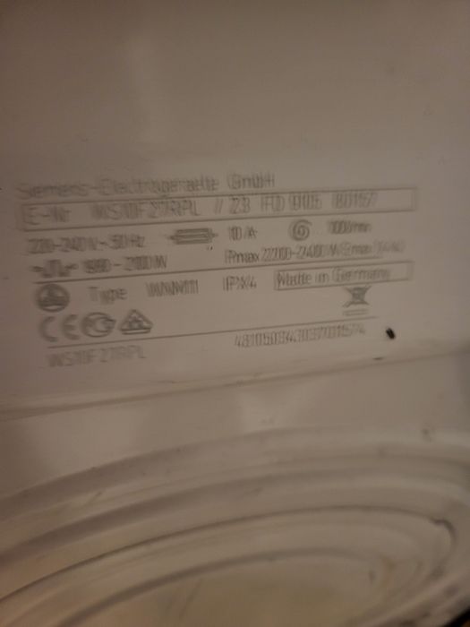 Pralka Siemens Slim 45cm.  WS10F27R PL | Made in Germany | Sprawna