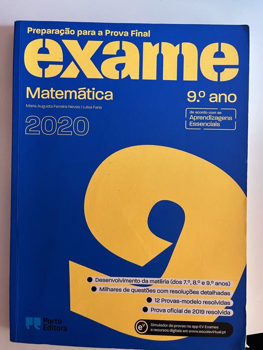 Livro de preparação para o exame de matemática 9 ano, 2020