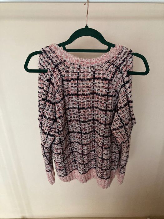 Kolorowy sweter z rozcięciami na ramionach River Island roz. S/M