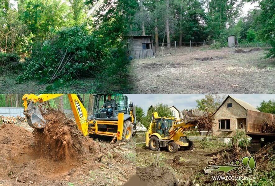 Розчищення ділянок, Вирівнювання землі.