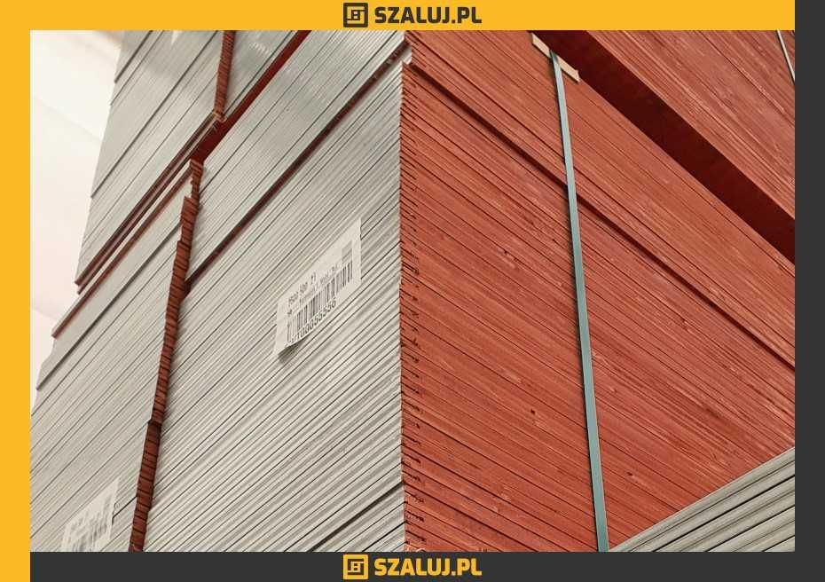 Sklejka szalunkowa I gatunek, Płyta trójwarstwowa Okucie E czerwona