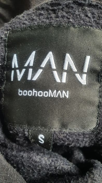 BoohooMAN bluza męska czarna z kapturem rozm:S