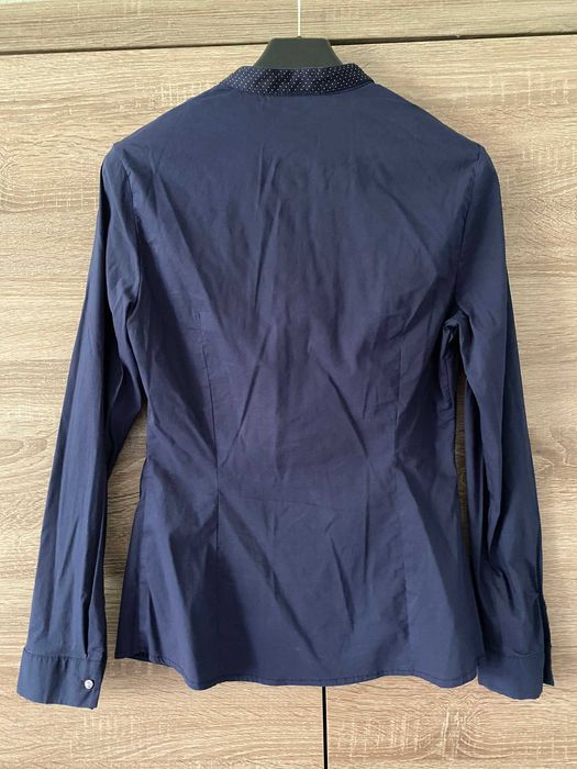 Koszula biurowa elegancka granatowa Orsay XS S wiązana pod szyją