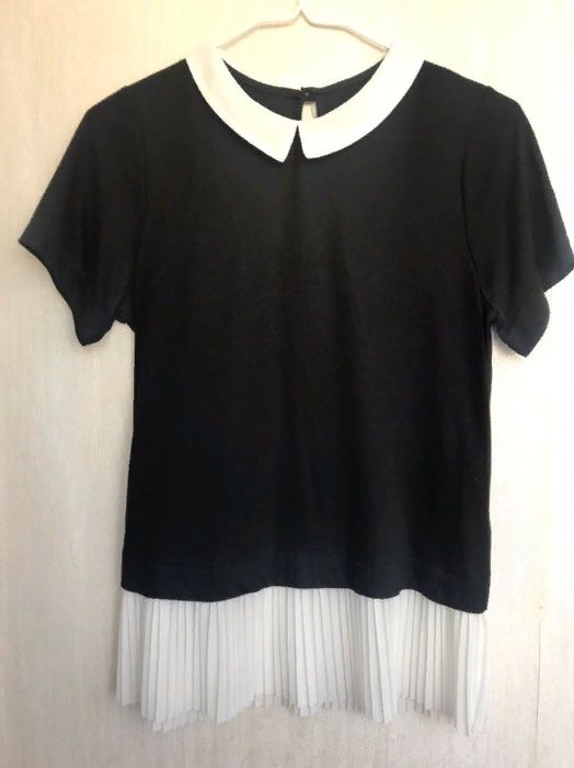 блузка футболка ( черно-белая)