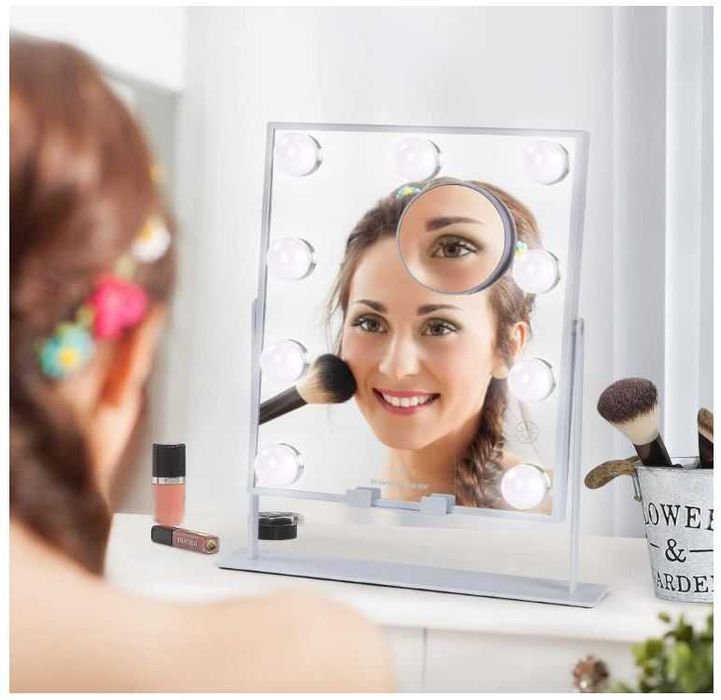 Lustro do makijażu z podświetleniem i głośnikiem Bluetooth