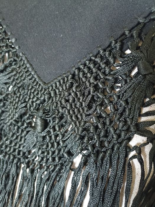 Xaile de fadista com 100 anos - merino e fio de seda