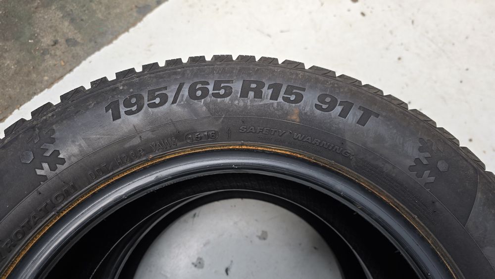S16 2 x 195/65R15 Kumho WinterCraft WP51 91T opony zimowe używane