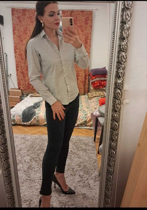 Szara koszula w centki Wólczanka rozm. S