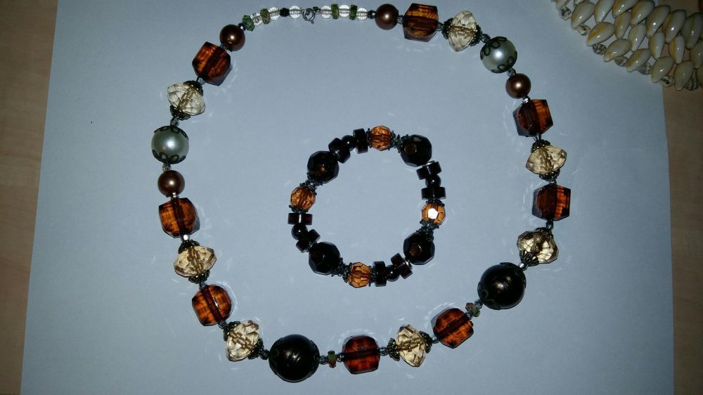 Naszyjnik korale branzoletka