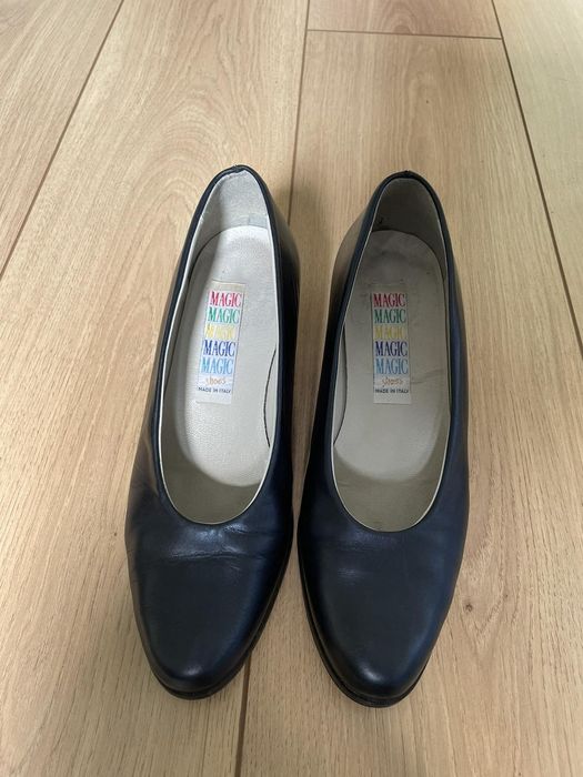 Туфлі шкіряні, темно сині