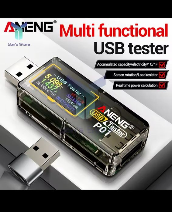 Tester miernik USB C plus adapter