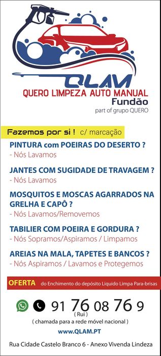 Lavamos Manualmente o Seu Carro - Limpeza Auto Manual
