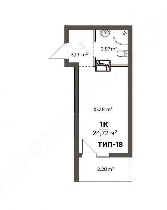 Апартаменти від забудовника ЖК Park Residence Smart. Смарт 24.7кв.м